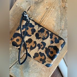 Coach leopard print wristlet